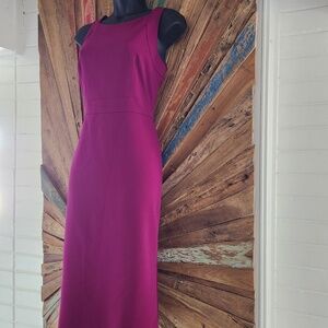 Max Mara purple sheath wool side slits dress Sz 4 Made In Italy